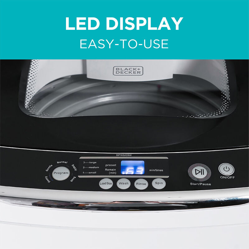 Black+Decker Portable Impeller 0.9 cu. ft. Top-Load Washer, White image number 2