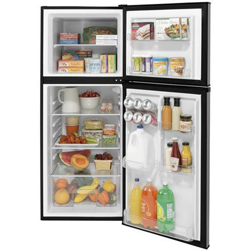 GE 9.8 Cu. Ft. 12V DC Power Compressor Top-Freezer Refrigerator, Stainless Steel image number 2