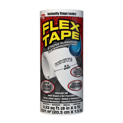 Flex Seal Flex Tape, White, 8"W x 5'L