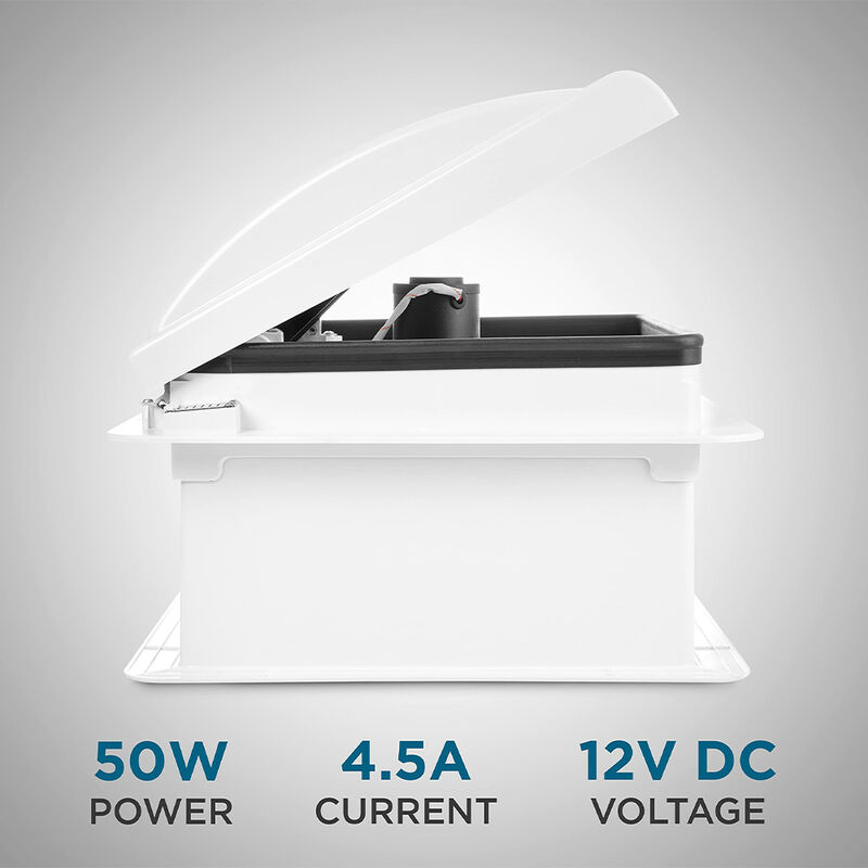 Hike Crew 14" RV Roof Vent Fan with Remote, 10-Speed, White Lid image number 2