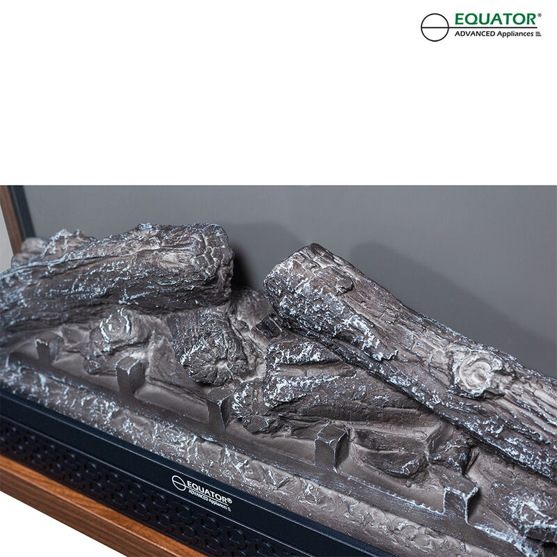 Equator 26" Portable/Freestanding Electric Fireplace, Walnut Brown w/Flame log effect Infrared Quartz image number 6