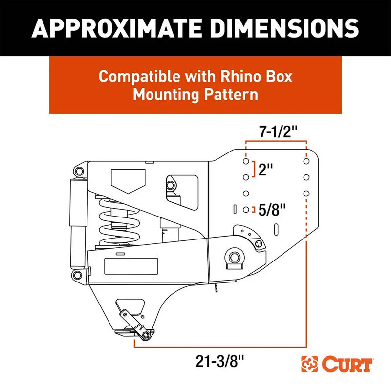 CURT Helux Coil-Spring Gooseneck Pin Box, 4,300 lbs. Pin Weight, 20,000 lbs. Capacity image number 7