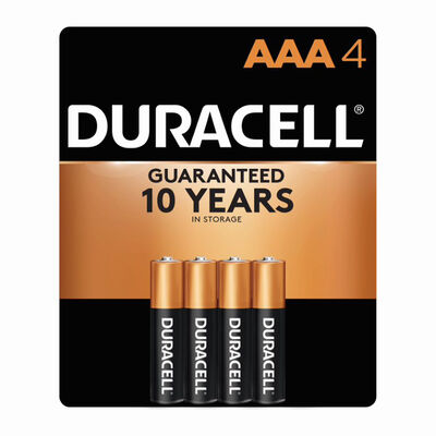 Duracell CopperTop AAA Alkaline Batteries, 4-Pack