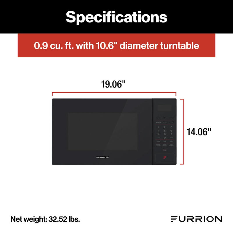 Furrion 0.9 cu.ft. RV Microwave Oven, Black image number 2