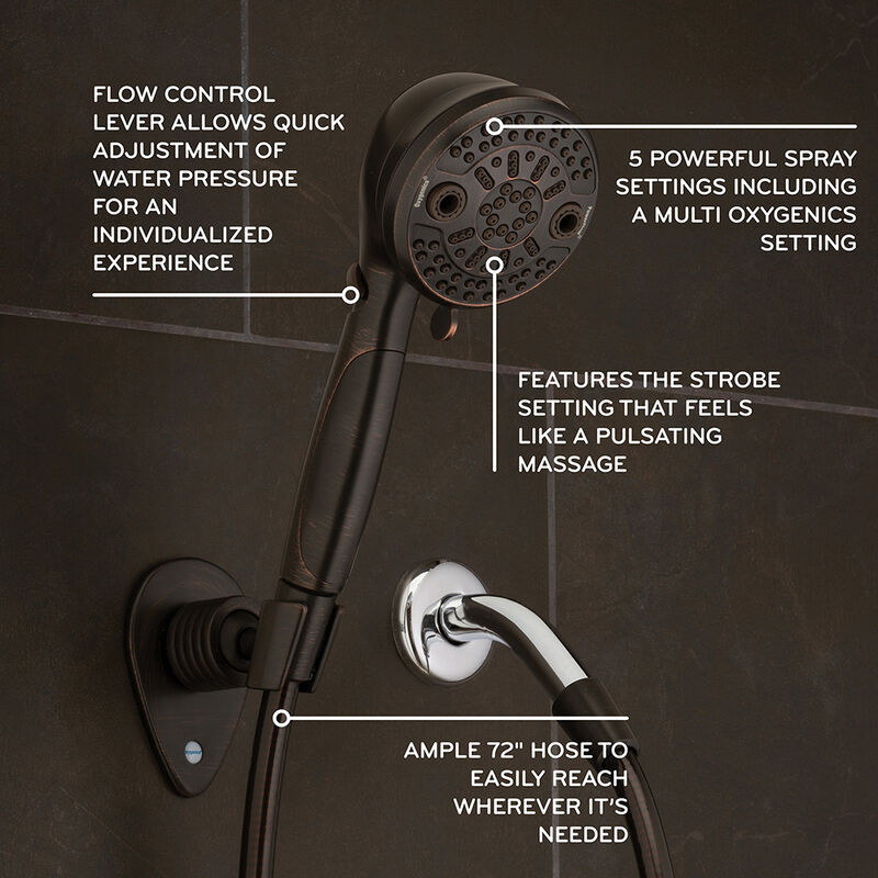 Oxygenics PowerFlow RV Handheld Shower Head Kit, Oil Rubbed Bronze image number 2