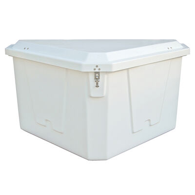 Stow 'N Go Fiberglass Dock Box White Triangle (27"H x 54"W x 33"D)