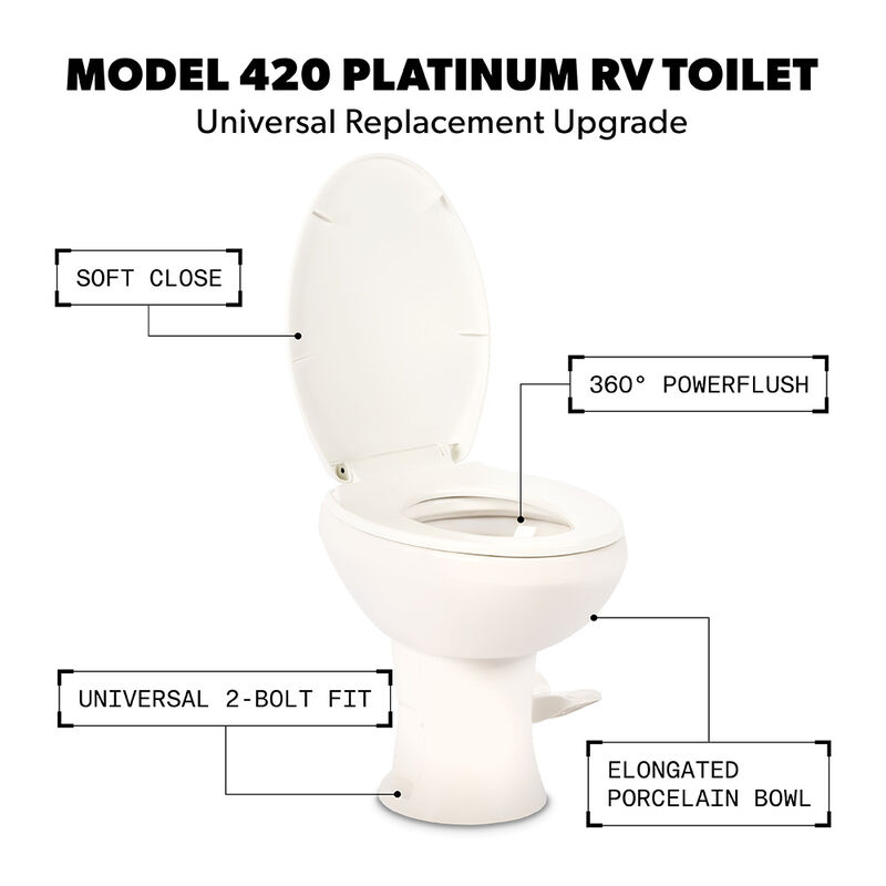 Dometic Model 420 Platinum RV Toilet, Standard Height image number 2