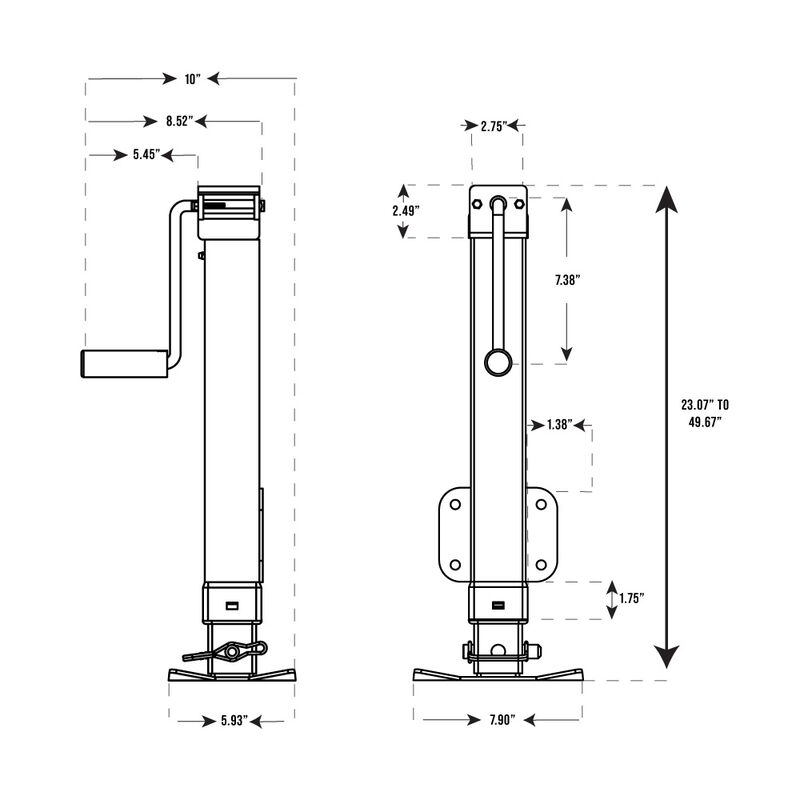 Trailer Valet 7,000 lb Jack w/ Square Weld-On Side Crank image number 10