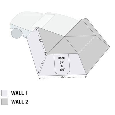 Overland Vehicle Systems Nomadic 270 LT Awning Wall 2, Driver Side