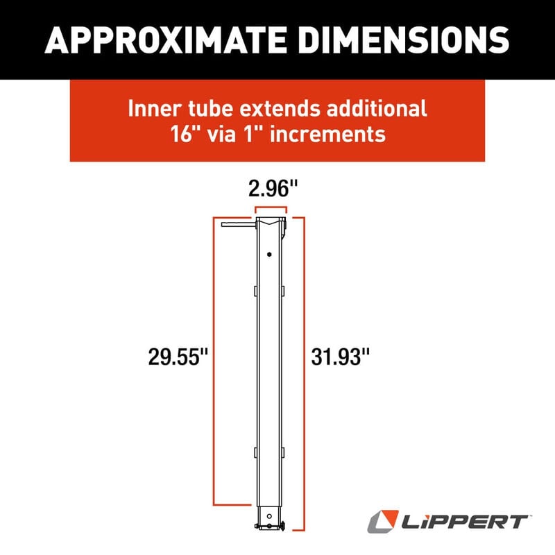 Lippert 179013 Universal-Fit Landing Gear Lead Leg image number 2