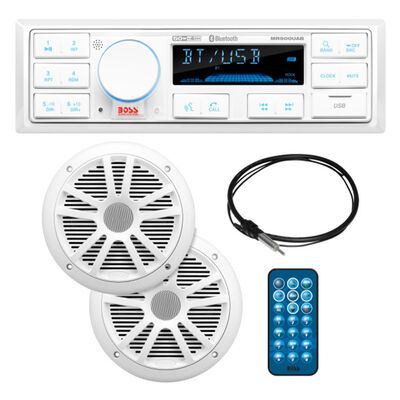 Boss Audio Systems MCK500WB.6 Marine Stereo Package with Two 6.5" Speakers