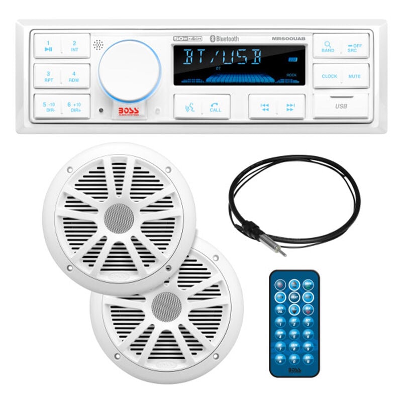 Boss Audio Systems MCK500WB.6 Marine Stereo Package with Two 6.5" Speakers image number 1