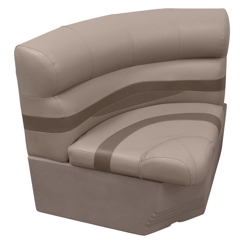 Wise Premier Pontoon 28" Corner Section Seat with Rounded Corner, Mocha Base image number 1