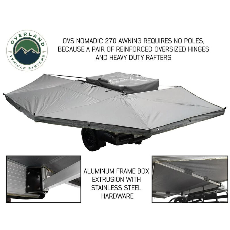 Overland Vehicle Systems 270 Driver-Side Awning and Wall 1, 2, and 3 with Mounting Brackets image number 11