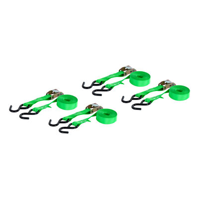 CURT 16' Dark Green Cargo Straps with S-Hooks, 300 lbs., 4-Pack