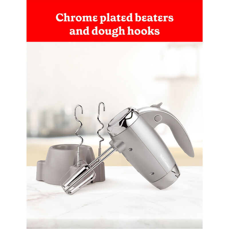 Betty Crocker 7-Speed Power Up Hand Mixer with Stand, Silver image number 4