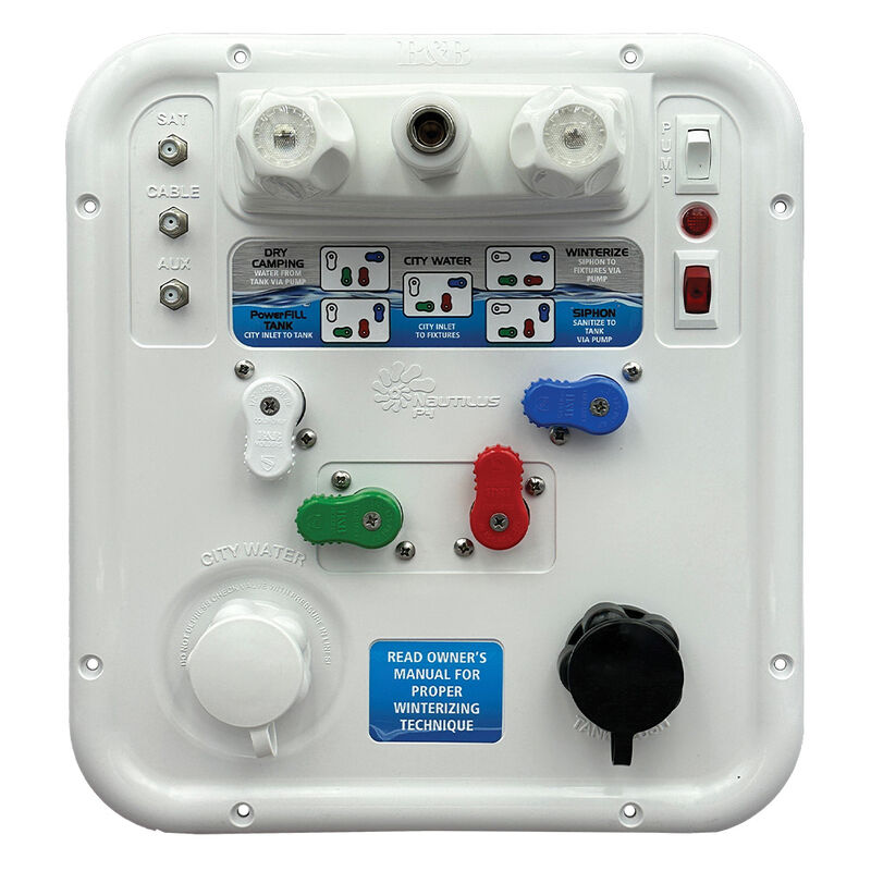 Nautilus P4 H2O System RV Multifunction City Water Fill Panel, Polar White image number 1