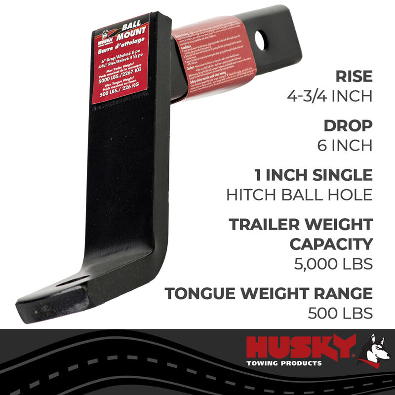 Husky Towing  2 Inch Receiver Trailer Hitch Ball Mount image number 3