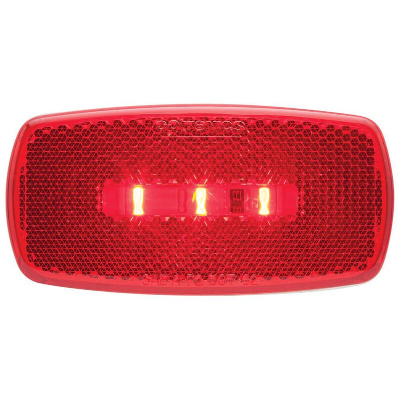Oval LED Clearance/Marker Light; Replaceable Lens; Fleet Count; Red image number 2