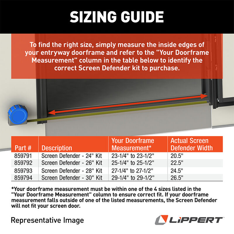 Lippert Screen Defender Entry Door Screen Protector, 20.5"W Fits 24"W Door image number 2