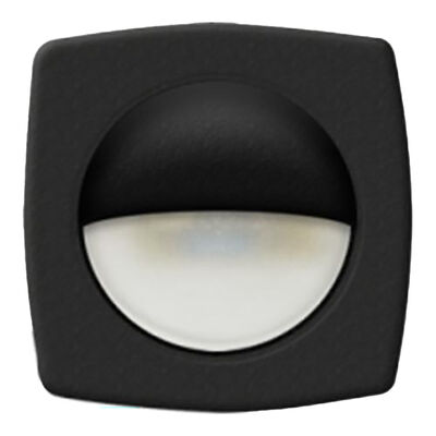 T-H Marine 2-1/4" Square LED Courtesy Companion Way Light, Black Bezel, White LEDs, Hidden Fasteners