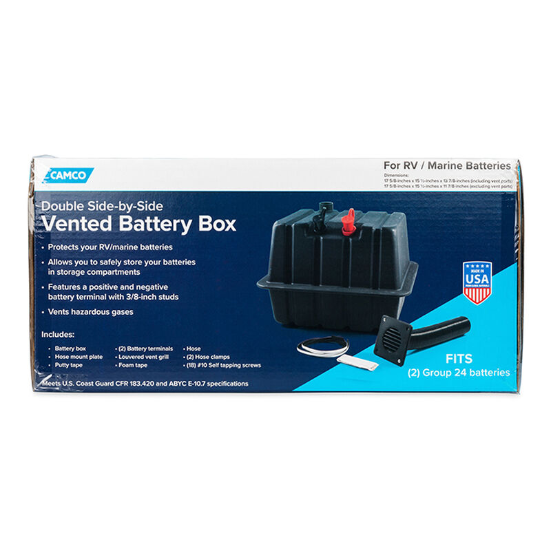 Camco Vented RV / Marine Double Side-By-Side Battery Box image number 2