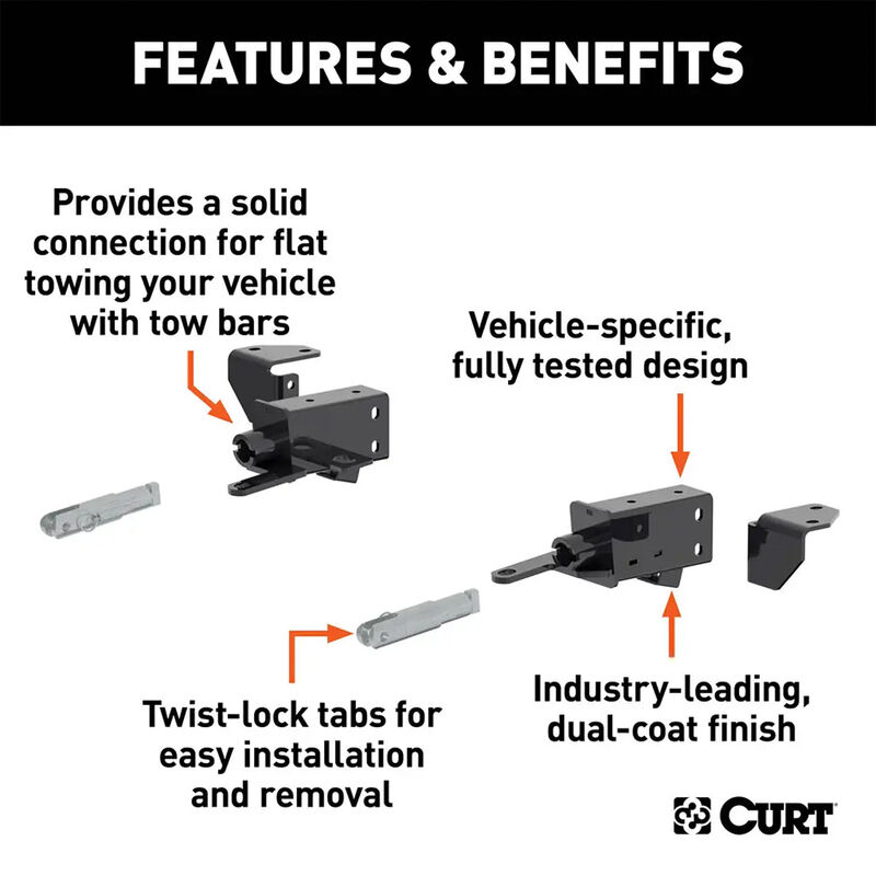 CURT 70147 Custom Tow Bar Base Plate, Select Ford Bronco with Standard Bumper image number 2