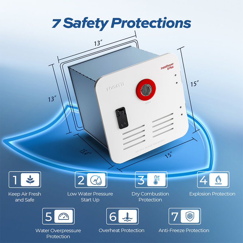 Fogatti InstaShower 8 Plus 55,000 BTU RV Tankless Water Heater without Door image number 7