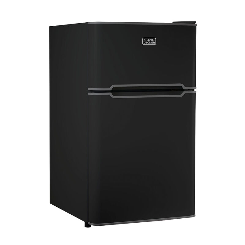 Black+Decker 3.1 cu. ft. 2-Door Mini Fridge with Freezer, Black image number 1