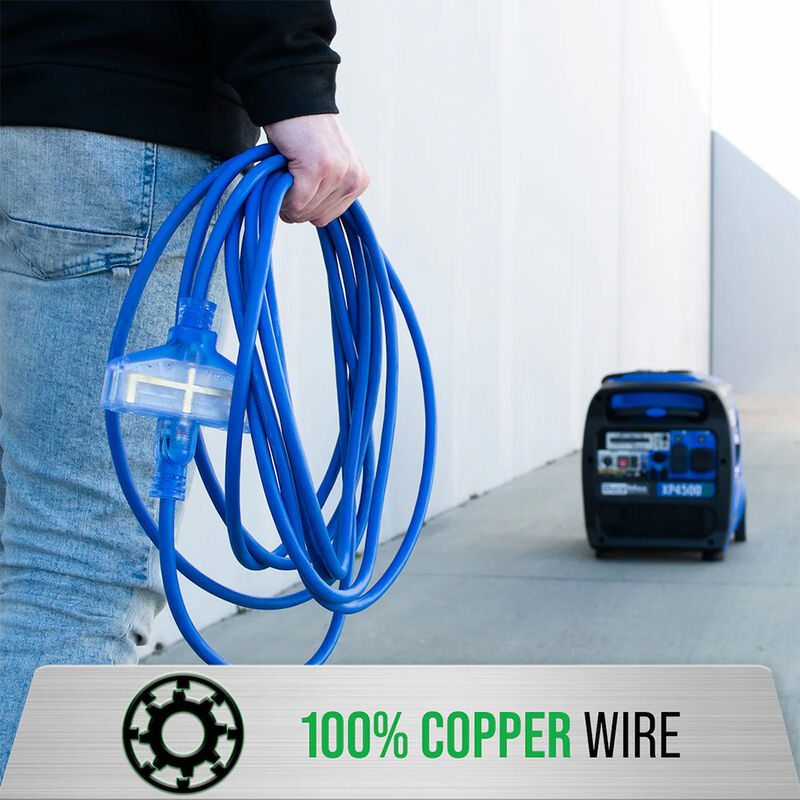 DuroMax 50Ft Triple Tap Blue Light Extension Cord image number 9