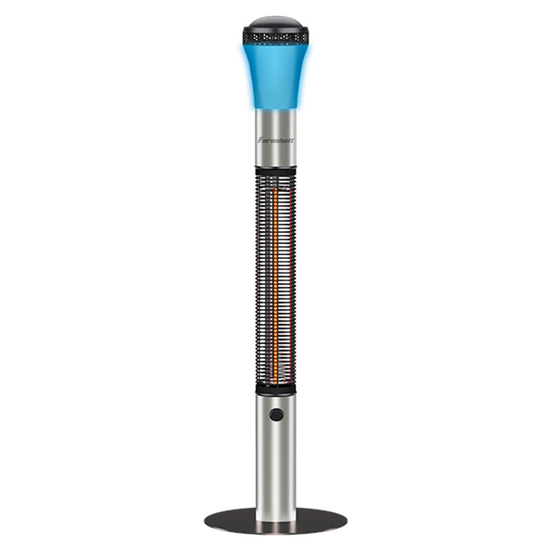 Epsilon 59&rdquo; Electric Infrared Tower Heater with Bluetooth, Silver image number 1