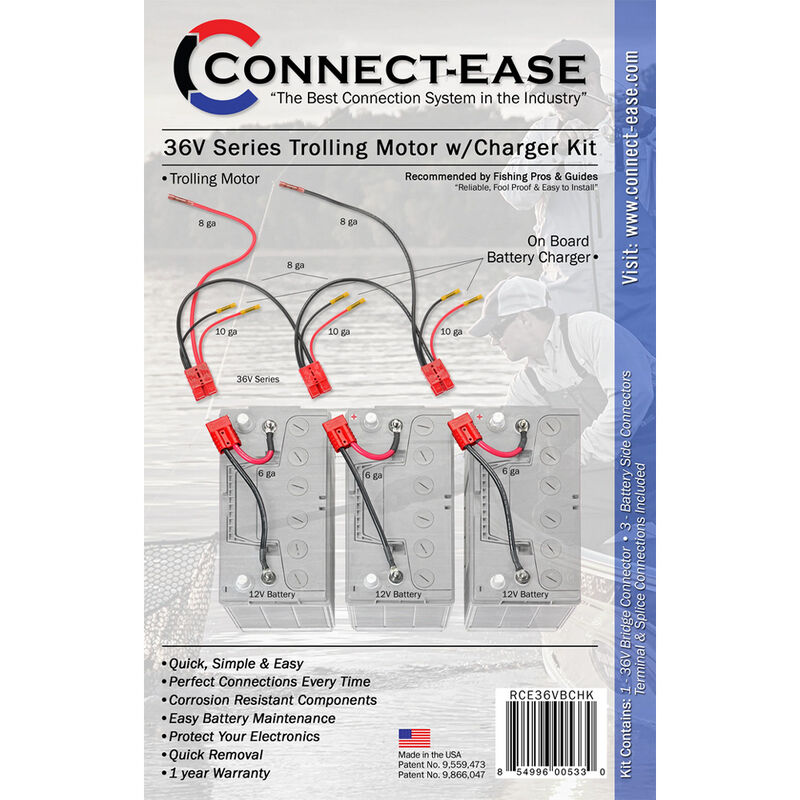 Connect Ease 36-Volt Trolling Motor Connection Kit with On-Board Charging, Lithium Compatible image number 3