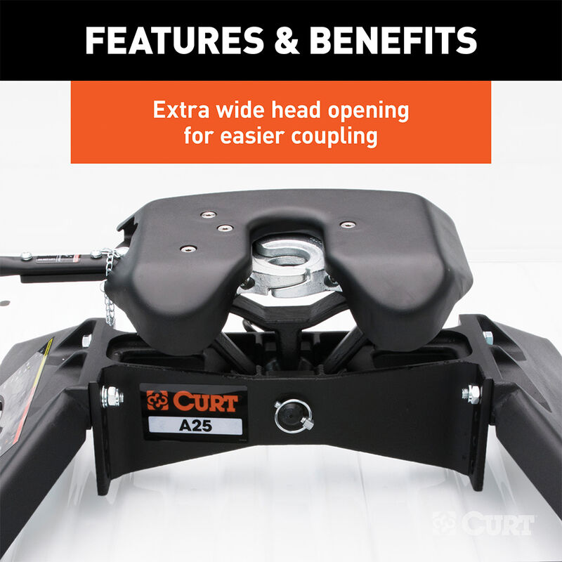 CURT A25 5th Wheel Hitch with Rails image number 2