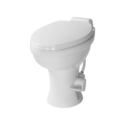Lippert Flow Max RV Toilet with Elongated Seat, Standard 18"H Seat