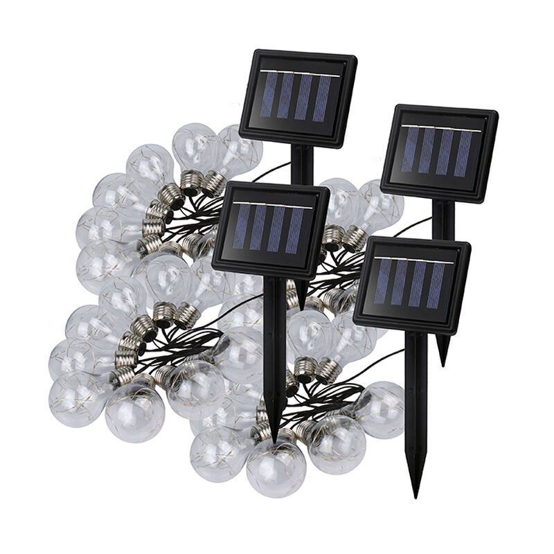 Solar Powered 64" LED String Lights, 4 Pack image number 1
