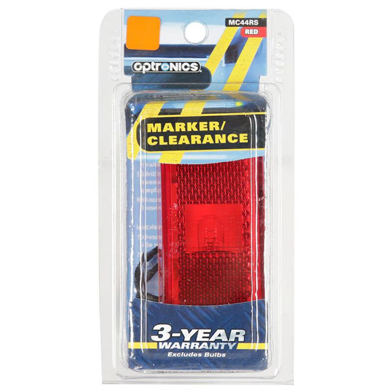 Rectangular Clearance/Marker Light; white base; two wire; red image number 2