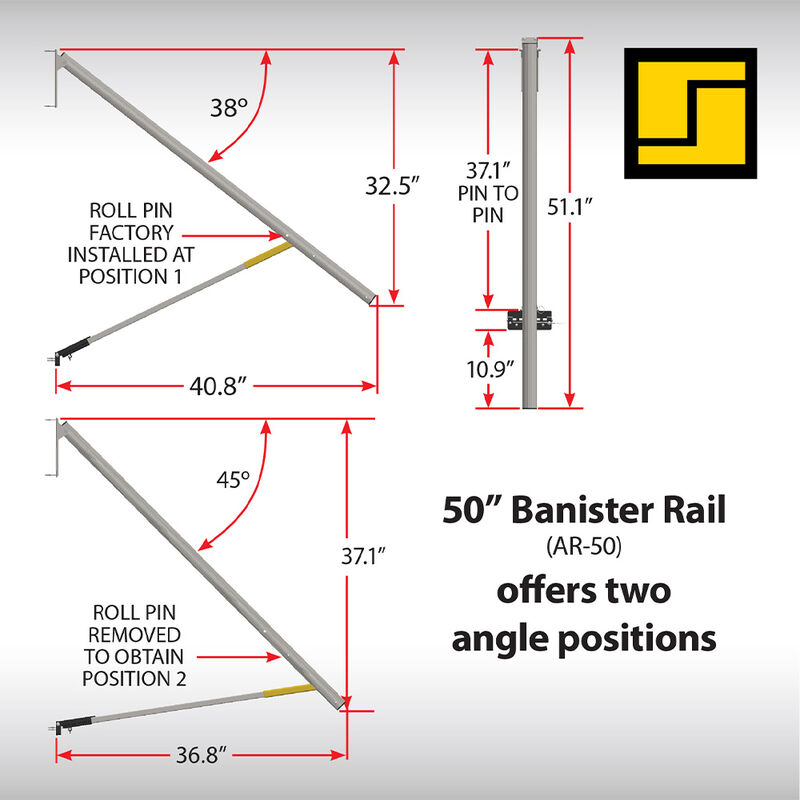Stromberg Carlson 50" Lend-A-Hand Banister Rail image number 4