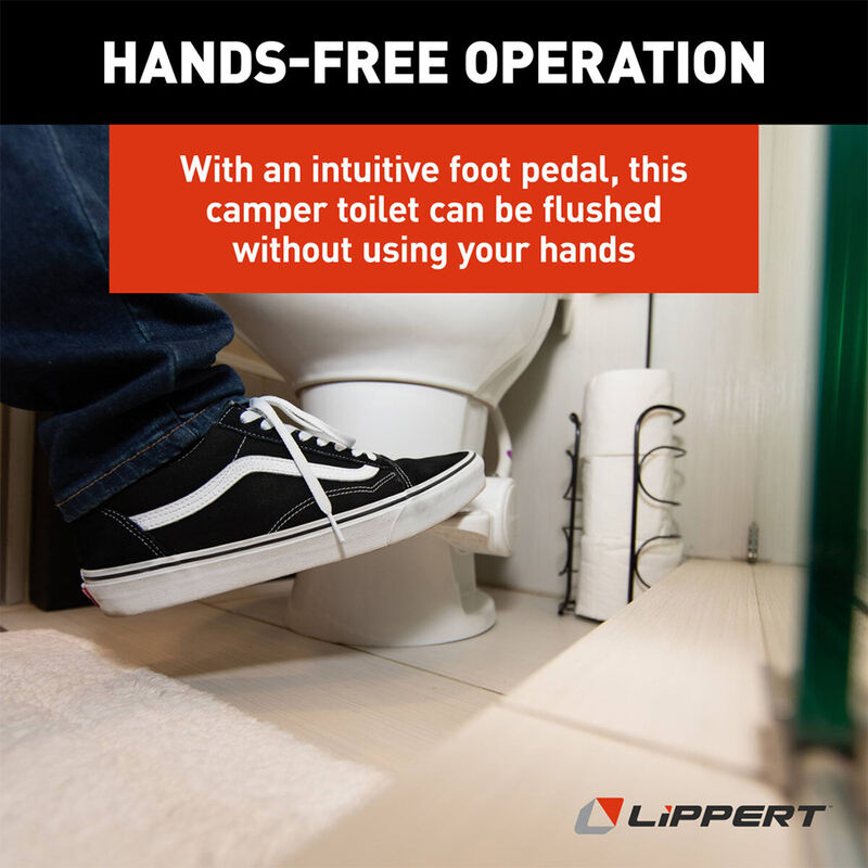 Lippert Flow Max RV Toilet with Elongated Seat, Standard 18"H Seat image number 4