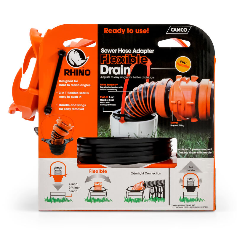 Camco Rhino Flexible Sewer Hose Drain Adapter image number 5