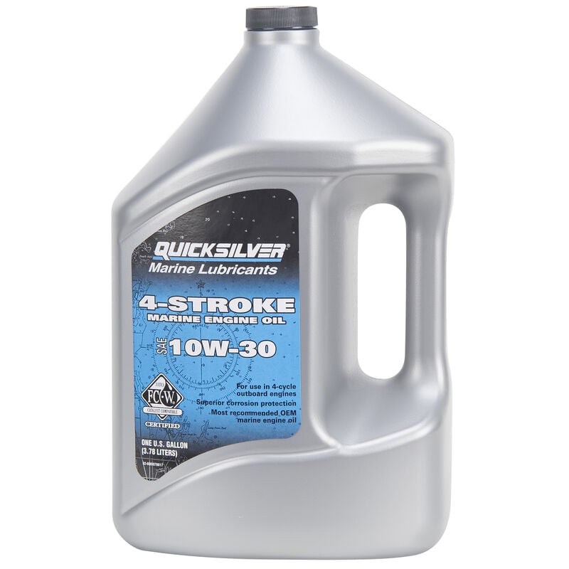 Quicksilver 4-Stroke SAE 10W-30 Outboard Oil, 1 Gallon image number 1