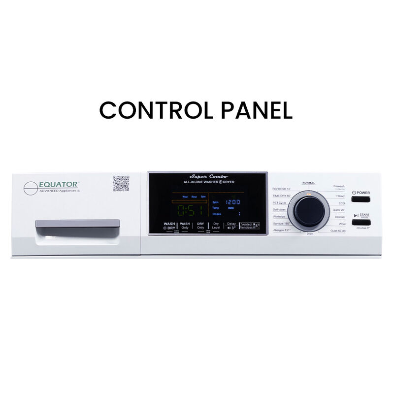 Equator 15-lb. All-in-One Combo Washer Dryer, White image number 8