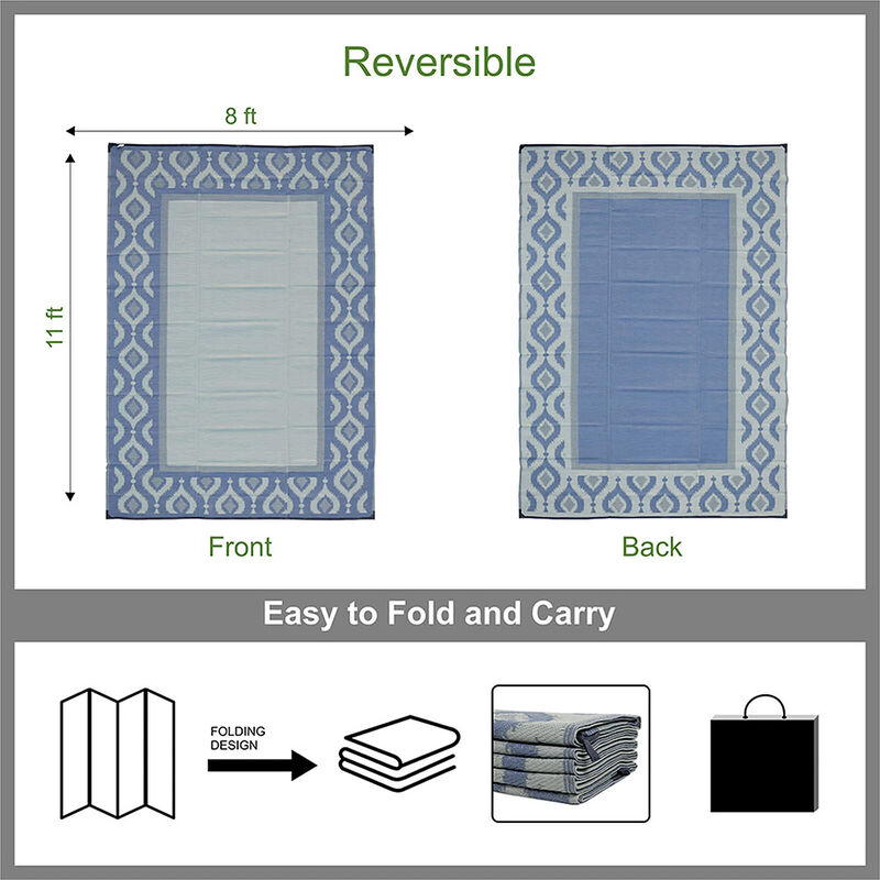 Venture Forward Reversible RV Patio Mat w/ Carry Bag, IKAT image number 7