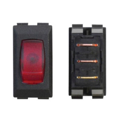 Valterra DG121PB 110V Illuminated On/Off Rocker Switch, Red/Black, 3-Pack