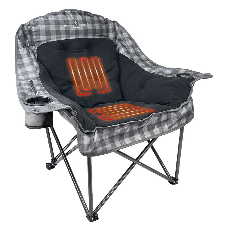 AMX Global Heated Comfort Cloud Chair&mdash;Gray Buffalo Check image number 1