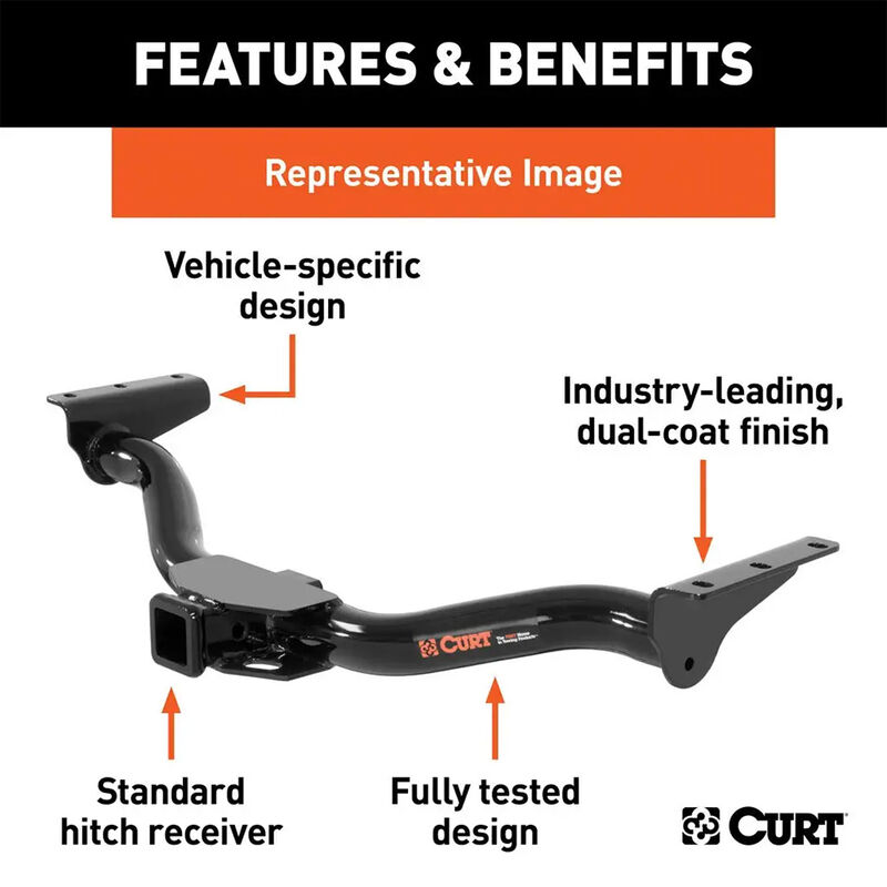 CURT 13383 Class 3 Trailer Hitch, 2" Receiver, Select Chrysler Pacifica, Voyager image number 3