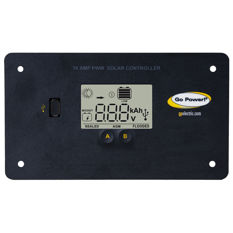 Go Power! 12V 10A Flush-Mounted Solar Charge Controller image number 1