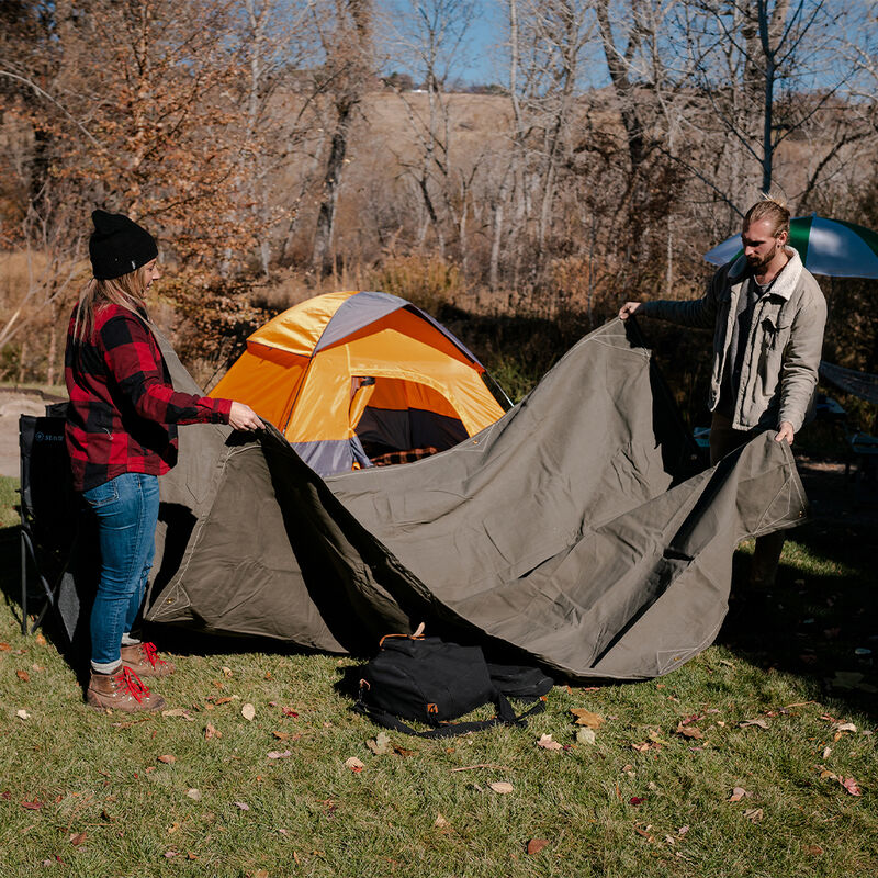 Stansport Heavy-Duty Canvas Tarp, 6' x 8', Olive Drab Green image number 6