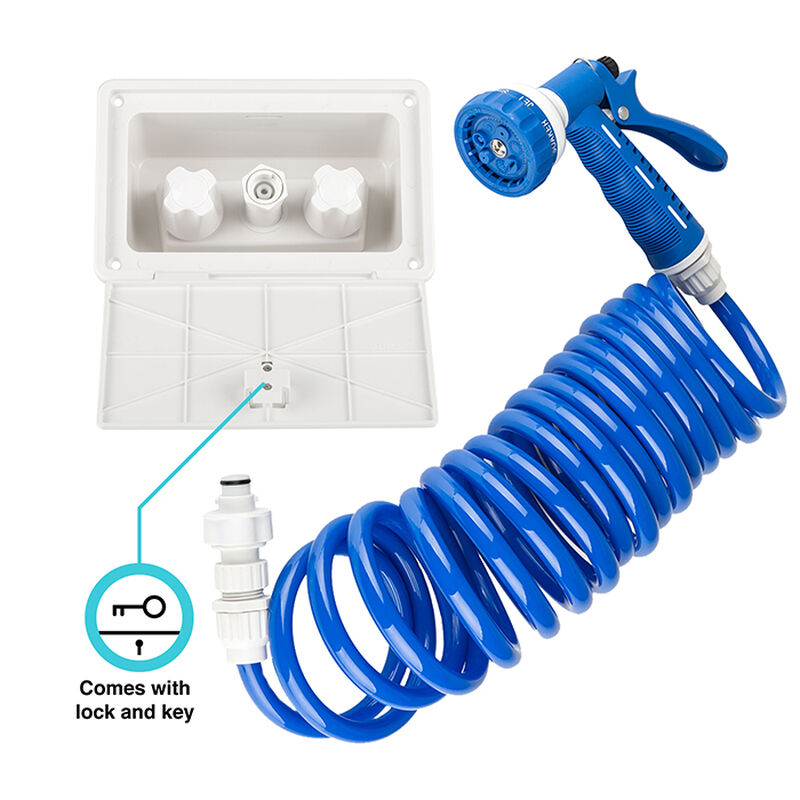 Dura Faucet RV Exterior Quick Connect Spray Box Kit, Blue image number 2
