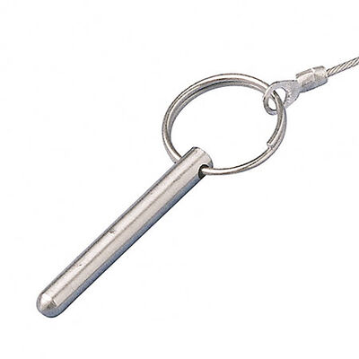 Pontoon Bimini Top Fitting - Stainless Steel 1/4" x 2" Pull Pin with Lanyard