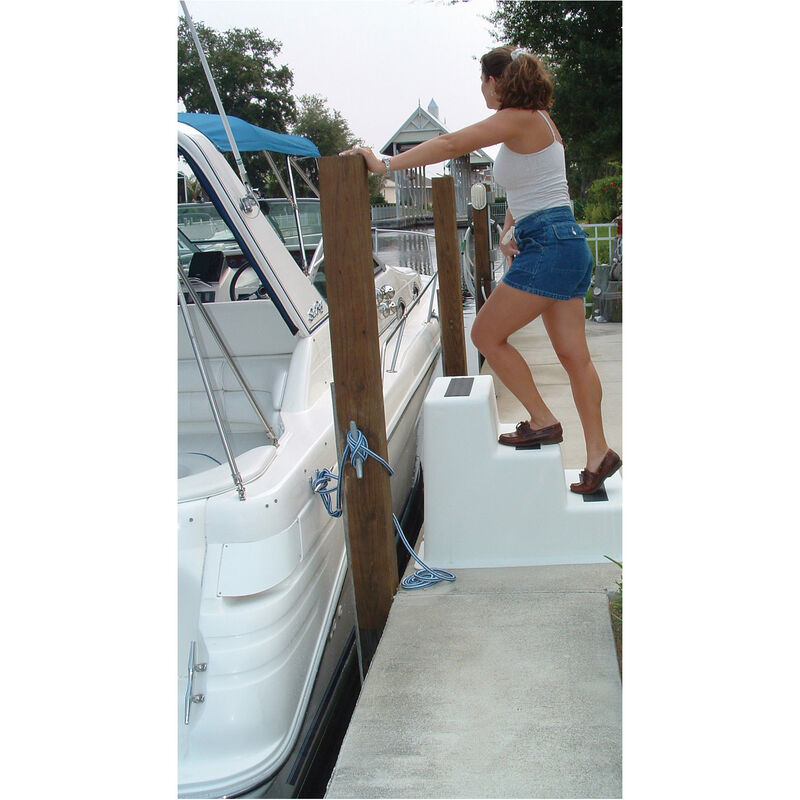 Stepsafe Dock 3 Steps Boarding Step, White, Triple Tread image number 3